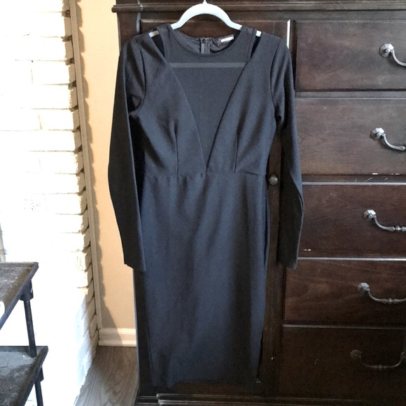 MISSGUIDED Mesh Plunge Neckline Dress - Picture 1 of 6